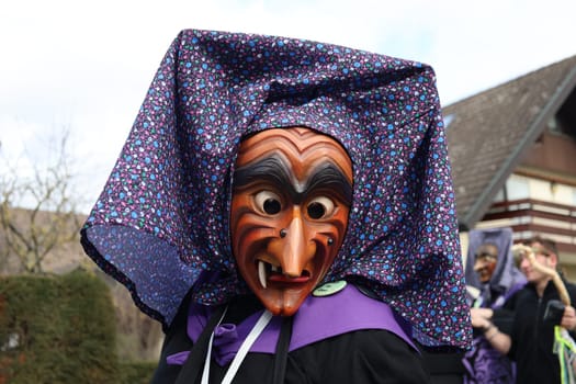 Theme picture - Carnival Carnival  The fools are on the loose at the Alemannic-Swabian Carnival. Like here in Hartheim on the Rhine,the jesters parade through the streets,here the Kirchhofen castle moat witches