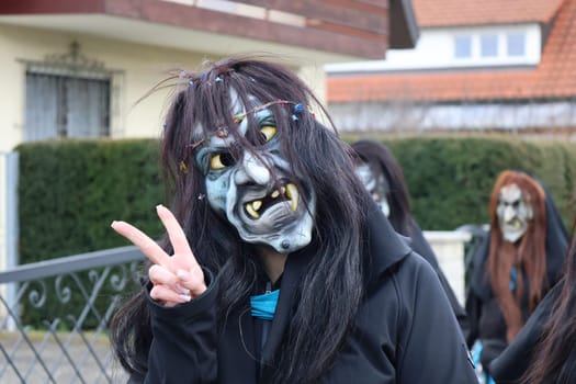 Theme picture - Carnival Carnival  The fools are on the loose at the Alemannic-Swabian Carnival. Like here in Hartheim am Rhein,the jesters parade through the streets,here the Wii'Stetter witch from Bremgarten