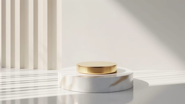 Elegant minimalist product display. Created using AI generated technology and image editing software.