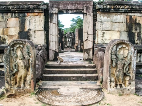 Polonnaruwa, Sri Lanka. The ruins of an ancient temple, traces of an ancient highly developed civilization.