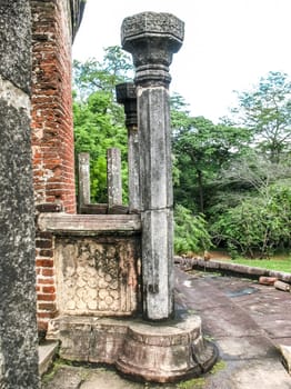 Polonnaruwa, Sri Lanka. The ruins of an ancient temple, traces of an ancient highly developed civilization.