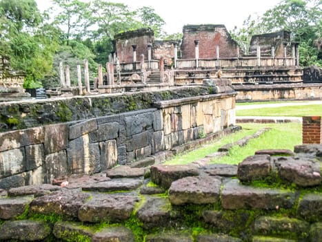 Polonnaruwa, Sri Lanka. The ruins of an ancient temple, traces of an ancient highly developed civilization.