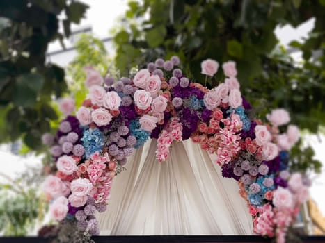 Garden party decoration with flower, stock photo