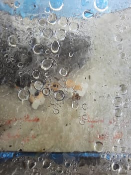 Abstract macro shot from droplets in outdoor space