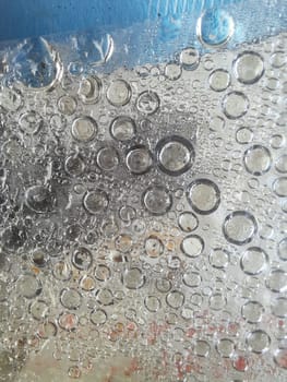 Abstract macro shot from droplets in outdoor space