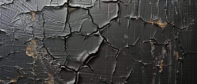 This image captures a cracked surface with a subtle sheen, reflecting minimal light. The intricate pattern evokes a sense of both delicacy and destruction