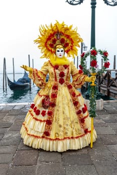 VENICE, ITALY - Febrary 8 2023: The masks of the Venice carnival 2024