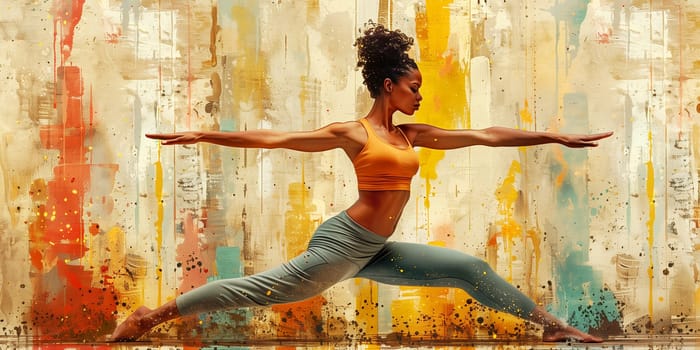 Yoga workout, body consciousness and balance, vital fitness and meditation, exercise pose, healthy lifestyle