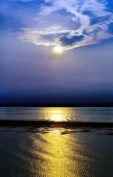 Sunset on Lake Baikal, beautiful skyline landscape