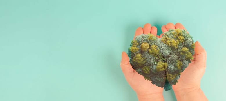 Trees and plants forming a heart, planet earth, green forest and woodland, environment concept, connect and protect nature, earth day