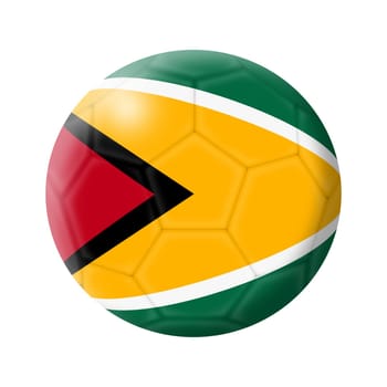 A Guyana soccer ball football 3d illustration isolated on white with clipping path