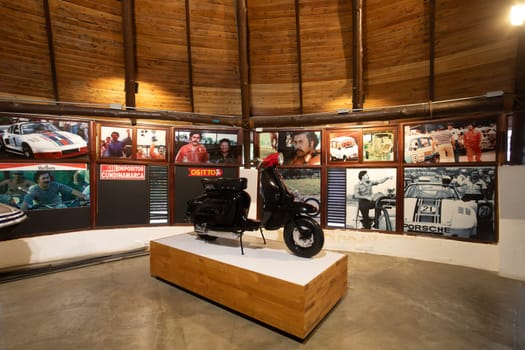 Medellin, Colombia - December 9, 2023: Artifacts from the life of the famous drug dealer Pablo Escobar in the open-air museum.