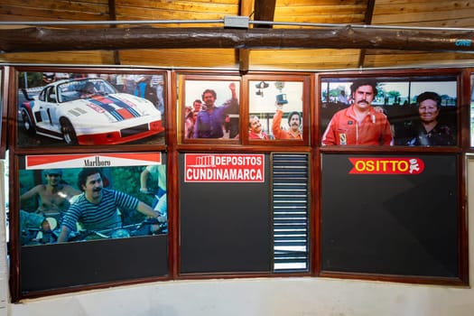 Medellin, Colombia - December 9, 2023: Artifacts from the life of the famous drug dealer Pablo Escobar in the open-air museum.