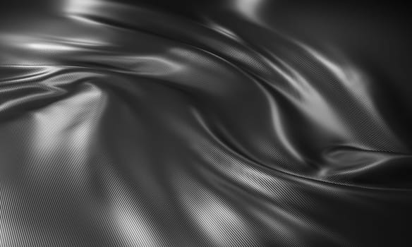 irregular wave background in carbon fibre. 3d render illustration