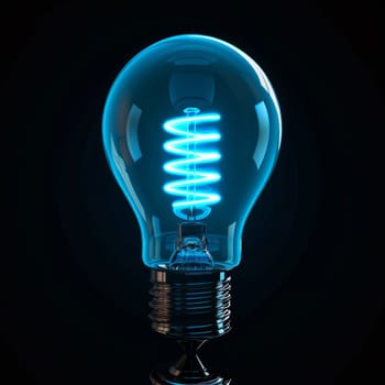 blue energy saving luminous light bulb .