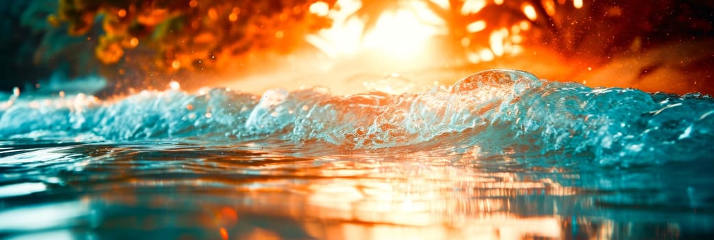Sunset colors reflecting off gentle waves, imparting a serene aquatic scene.nature and landscape wallpapers