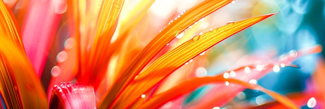 Orange petals with sparkling dew against a soft, bokeh background.nature-themed designs or wallpapers