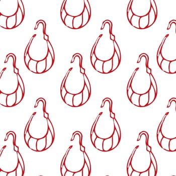 Seamless pattern of sketches Hand drawn earring for woman. Vector illustration on dark background. Can used for textile, wrapping paper, cover design, beauty background.