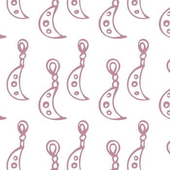 Hand drawn diamond and moon earrings seamless pattern doodle vector illustration. Can used for beauty banner for jewellery business.
