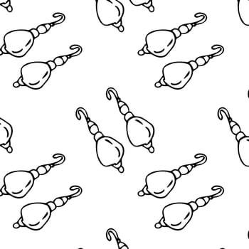 Seamless pattern of sketches earring for woman. Vector illustration on white background. Can used for textile, wrapping paper, cover design, beauty background.