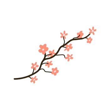 Hand drawn spring cherry blossom, sakura vector illustration. Can used for decoration banner, greeting card, invitation decor.
