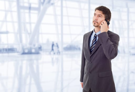 happy business man on the phone, at the office