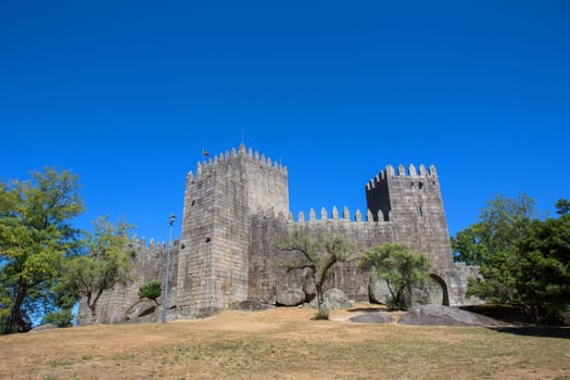 The Castle of Guimaraes. The principal medieval castle in Portugal. Guimaraes, Portugal