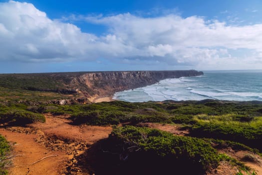 Cliffs in the Algarve West Coast, near Arrifana, Portugal