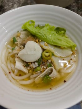 Thai spicy noodles is street food of Thailand, stock photo