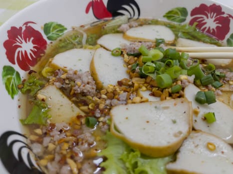 Thai spicy noodles is street food of Thailand, stock photo