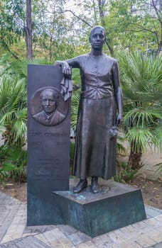 Barcelona, Spain - Jun 26th, 2023: Statue of Lluis Companys, Barcelona. Created in 1998 by Spanish artist Francisco Lopez Hernandez