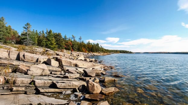 Autumn on the shore of Lake Huron, a beautiful autumn landscape.