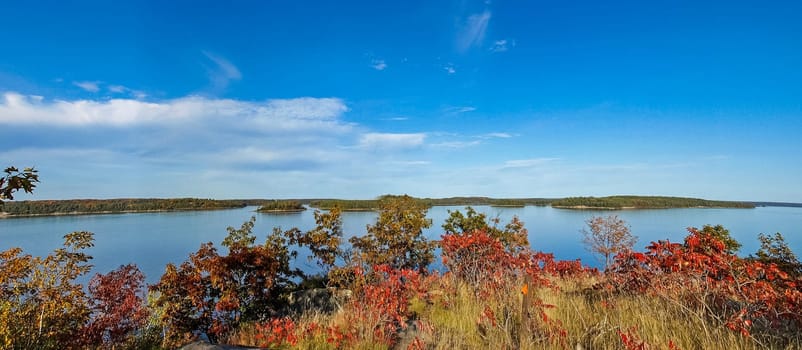 Autumn on the shore of Lake Huron, a beautiful autumn landscape.