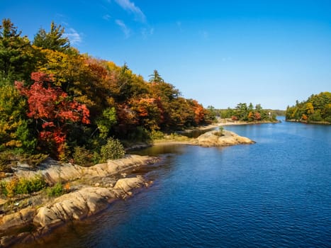 Autumn on the shore of Lake Huron, a beautiful autumn landscape.