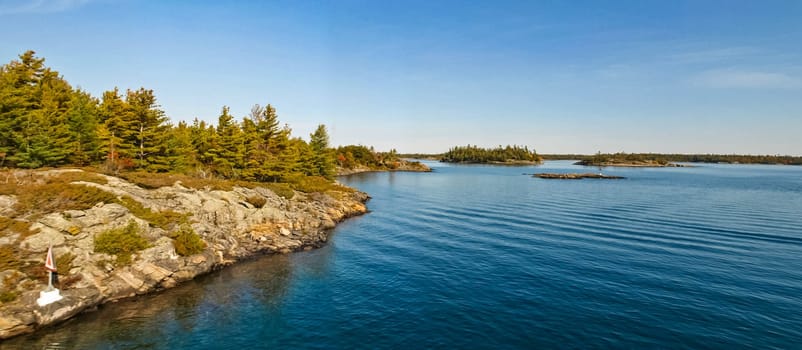 Autumn on the shore of Lake Huron, a beautiful autumn landscape.