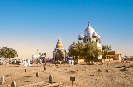 Omdurman, Sudan - March 17, 1984: Sufi Mausoleum and the tomb of Sheikh Hamad in Omdurman, Sudan.