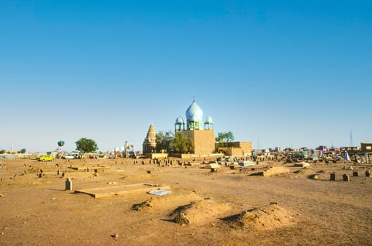 Omdurman, Sudan - March 17, 1984: Sufi Mausoleum and the tomb of Sheikh Hamad in Omdurman, Sudan.