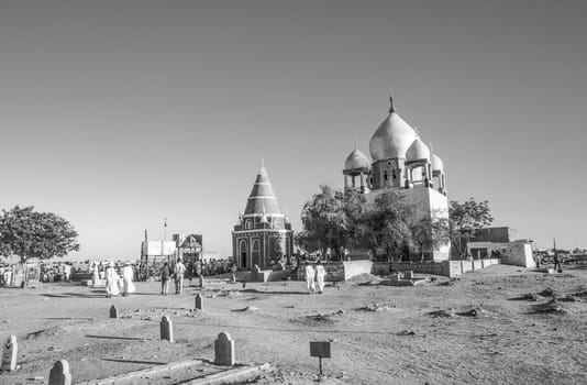 Omdurman, Sudan - March 17, 1984: Sufi Mausoleum and the tomb of Sheikh Hamad in Omdurman, Sudan.