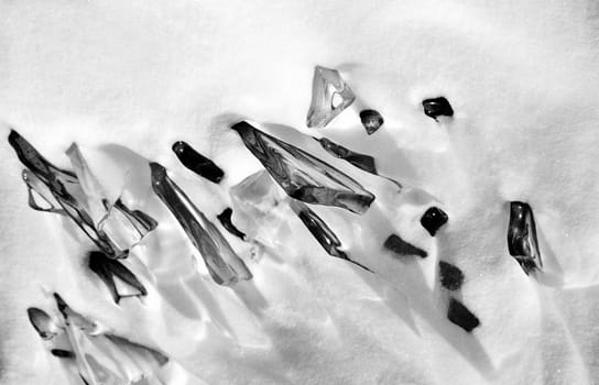Winter on the Baikal, ice and snow on the lake. The beauty of the nature of Baikal in winter.