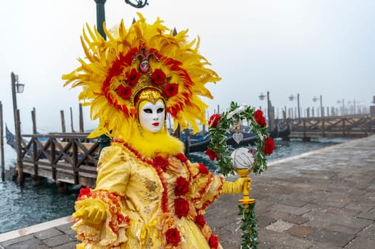 VENICE, ITALY - Febrary 8 2023: The masks of the Venice carnival 2024
