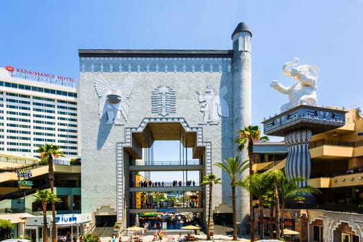 Los Angeles, USA- July 5, 2008: The Hollywood and Highland Center is a shopping mall and entertainment complex at Hollywood Boulevard and Highland Avenue in Los Angeles, USA.