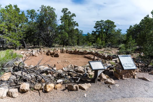 Grasnd Canyon, USA - July 10, 2008: old Tusayan ruins in the Great Canyon national park