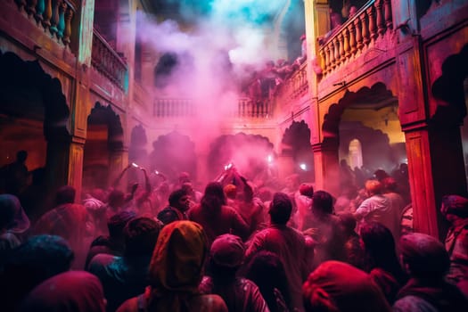 Persons with a enjoying Holi festivities.