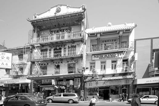 San Francisco, USA - July 24, 2008: view to area Chinatown  in San Francisco . San Francisco China town is the biggest in the US with around 85000 citizen.