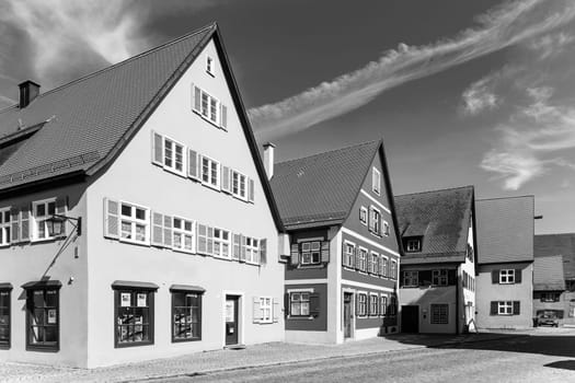 Dinkelsbuehl, Germany - July 29, 2009:  romantic Dinkelsbuhl, city of late middleages and timbered houses in Germany. Fortified by the emperor Henry V, Dinkelsbuehl received in 1305 the same municipal rights as Ulm.