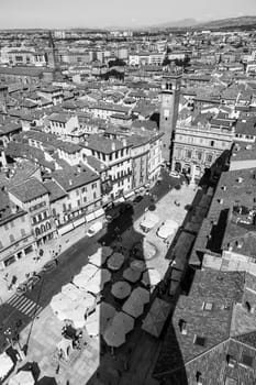 Verona, Italy - August 5, 2009: panorama of Verona from the torre dei lamberti