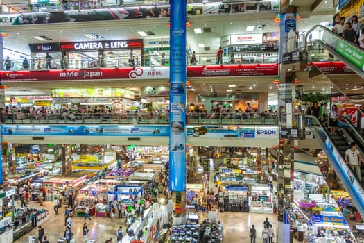 Bangkok, Thailand - December 22, 2009: inside the Pantip Plaza, the bigges electronic and software shopping complex in Thailand to get some bargain in Bangkok, Thailand.