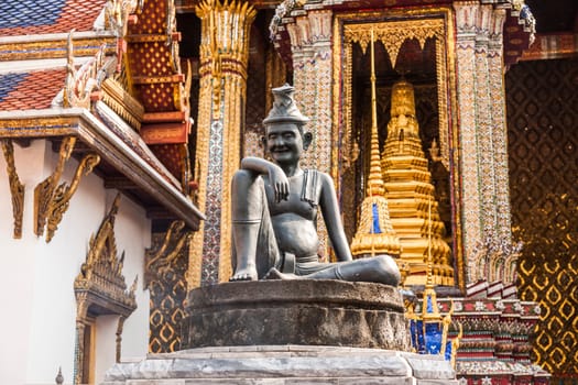 Bangkok, Thailand - January 4, 2010: the so called Hermit doctor at a pillar in  the temple in the Grand Palace.