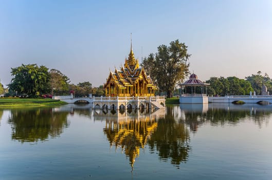Ayutthaya, Thailand - December 24, 2009: Bang Pa-In palace in Ayutthaya, Thailand. The palace dates back to the seventeenth century and serves as summer palace for the Thai kings.