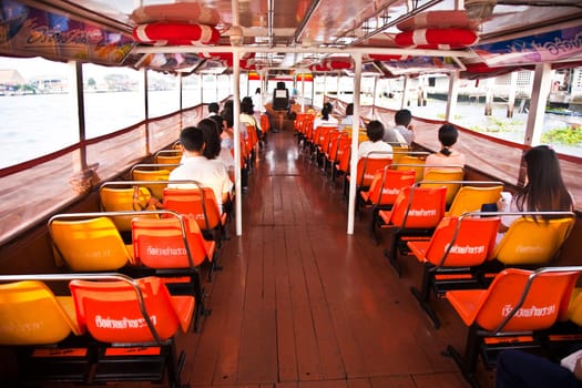 Bangkok, Thailand - January 4, 2010:   ferry boat in bangkok